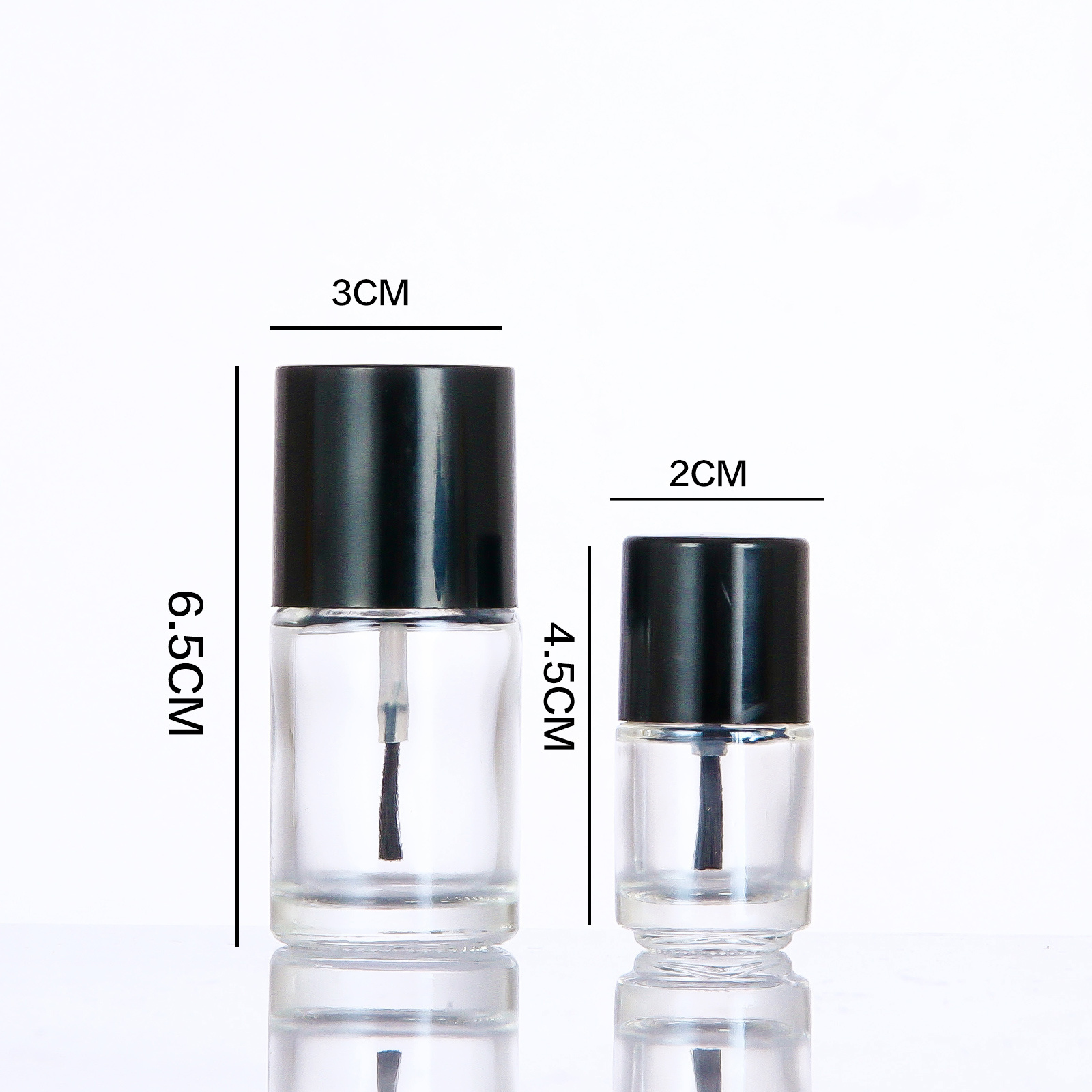 Customized  3ml 4ml 5ml 7ml10ml 15ml 20ml empty fashionable Clear Empty Glass Nail Polish Bottle