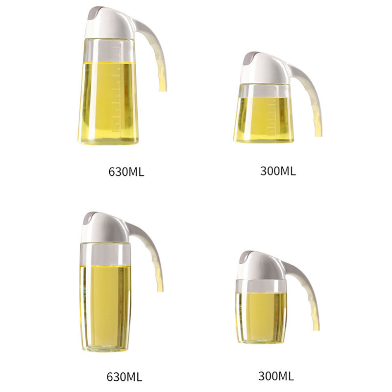 Automatic switch leak-proof barbecue glass oil bottle large capacity 630ml olive oil dispenser