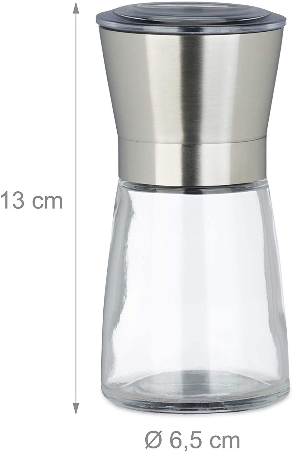 Eco-friendly 180ml glass sea salt pepper grinder spice grinding with stainless steel top, Salt And Pepper Mill