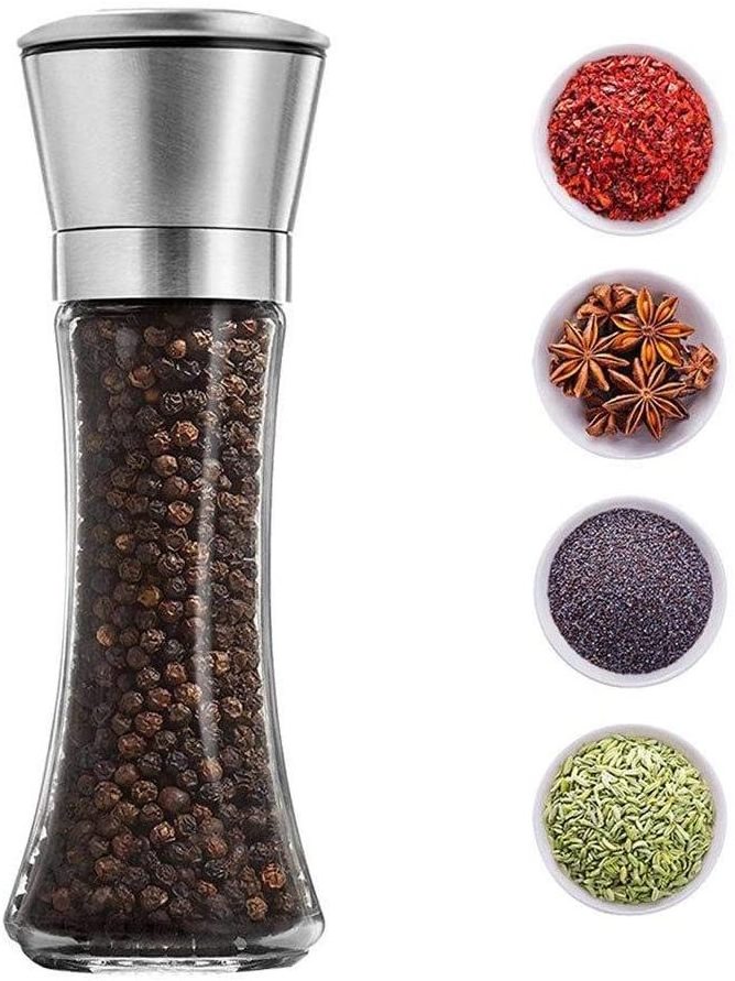 Hot sale products Gravity Battery pepper grinder With Blue LED Light Adjustable Ceramic Pepper Mill