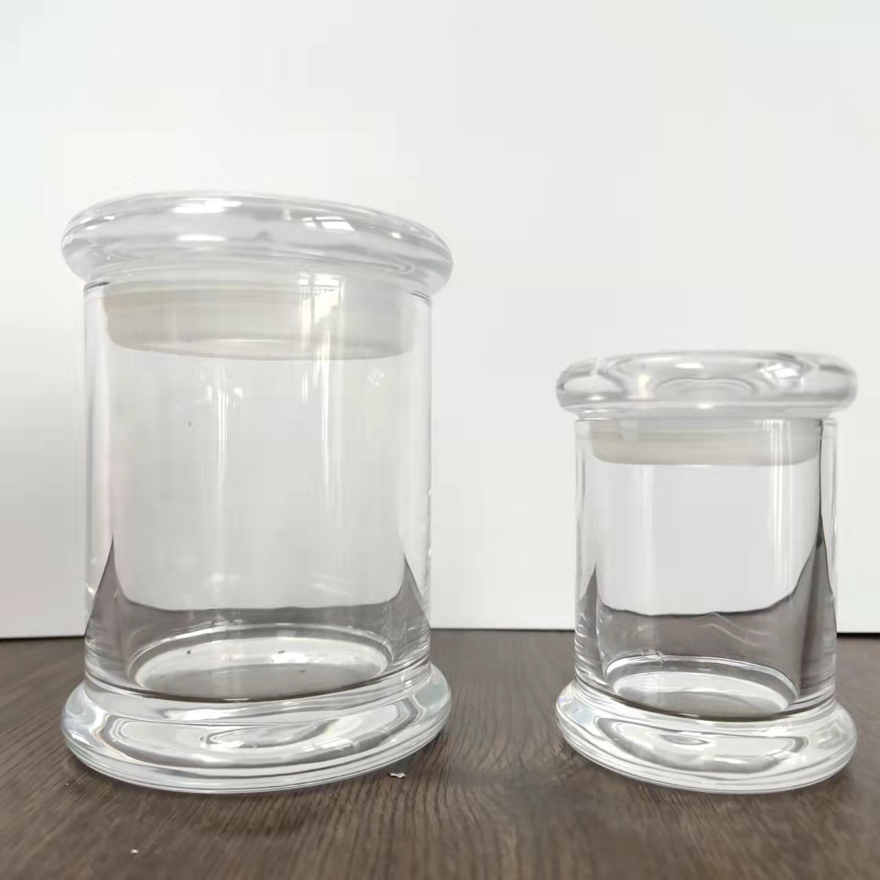 Hot sale Glass Candle Jars with Bamboo Lid for Making Candles Empty Tins Clean Containers Vessel Bamboo Wooden Metal Glass Lids