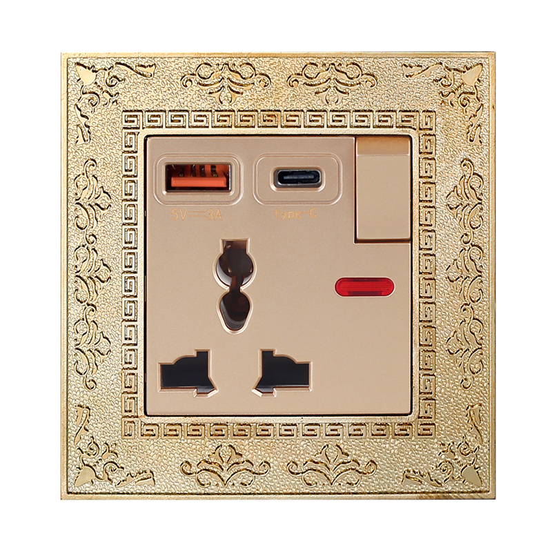 Manufacturer Customized High-Quality Wall Socket Bronze Panel Switch And Socket Wall Switch Panel