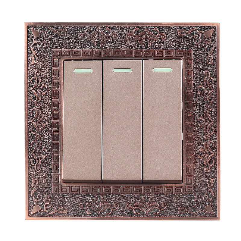 Usb Modular British Retro Socket Universal Household With Bronze Carved Standard Wall Switch