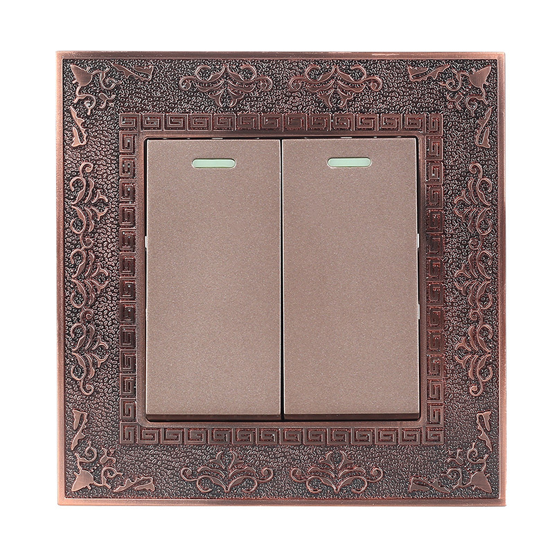 Usb Modular British Retro Socket Universal Household With Bronze Carved Standard Wall Switch