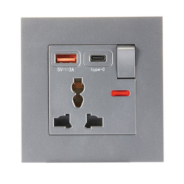 Manufacturer Provides Waterproof Button Switch Panel, 2-Way Kinetic Power Switch Socket