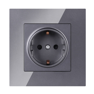 Eu Standard German Socket 16a 250v Acrylic Panel Power Socket Household Wall Socket