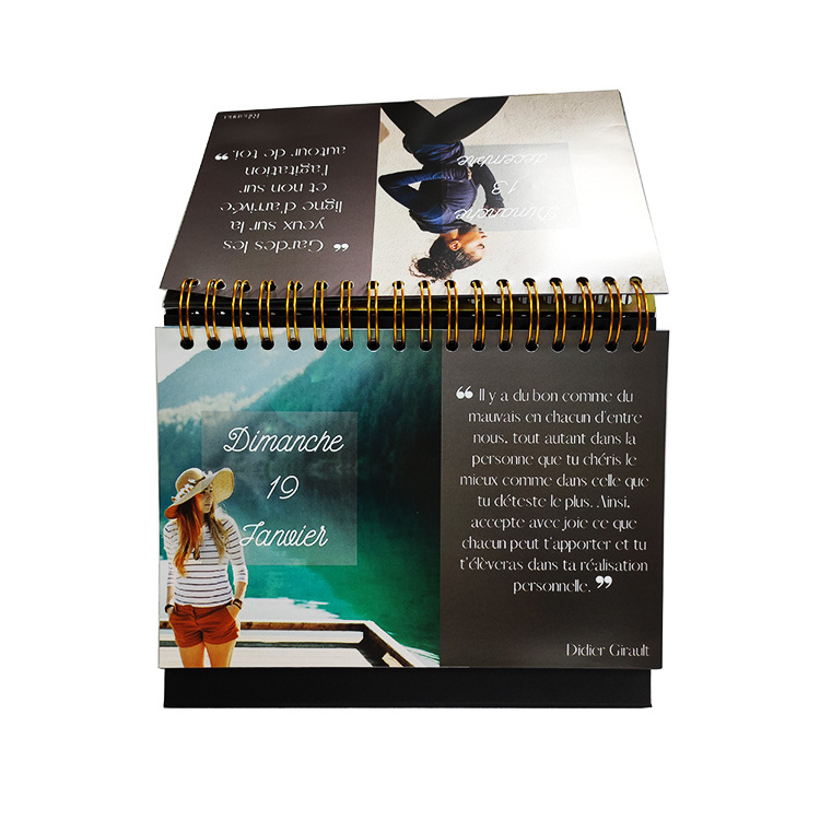 Inspirational Spiral Binding Desk Calendar Daily Calendar 365 Days Custom Size