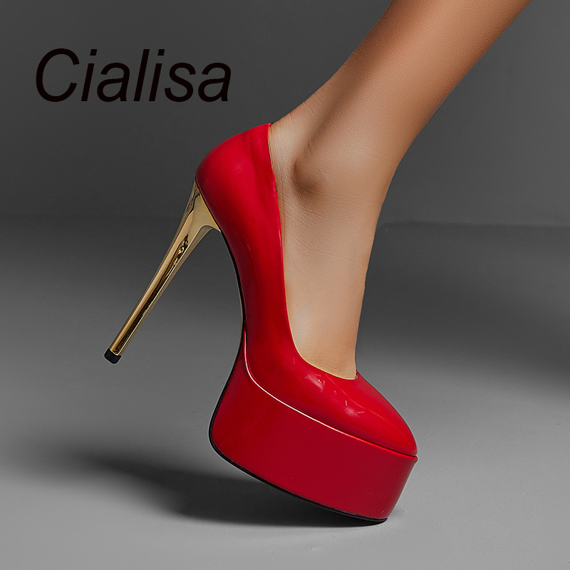 Cialisa Wholesale 6cm Platform Pumps 14cm Heels Trendy Shoes Women Sexy Super High Heels Shoes Big Size 43 For Women And Ladies