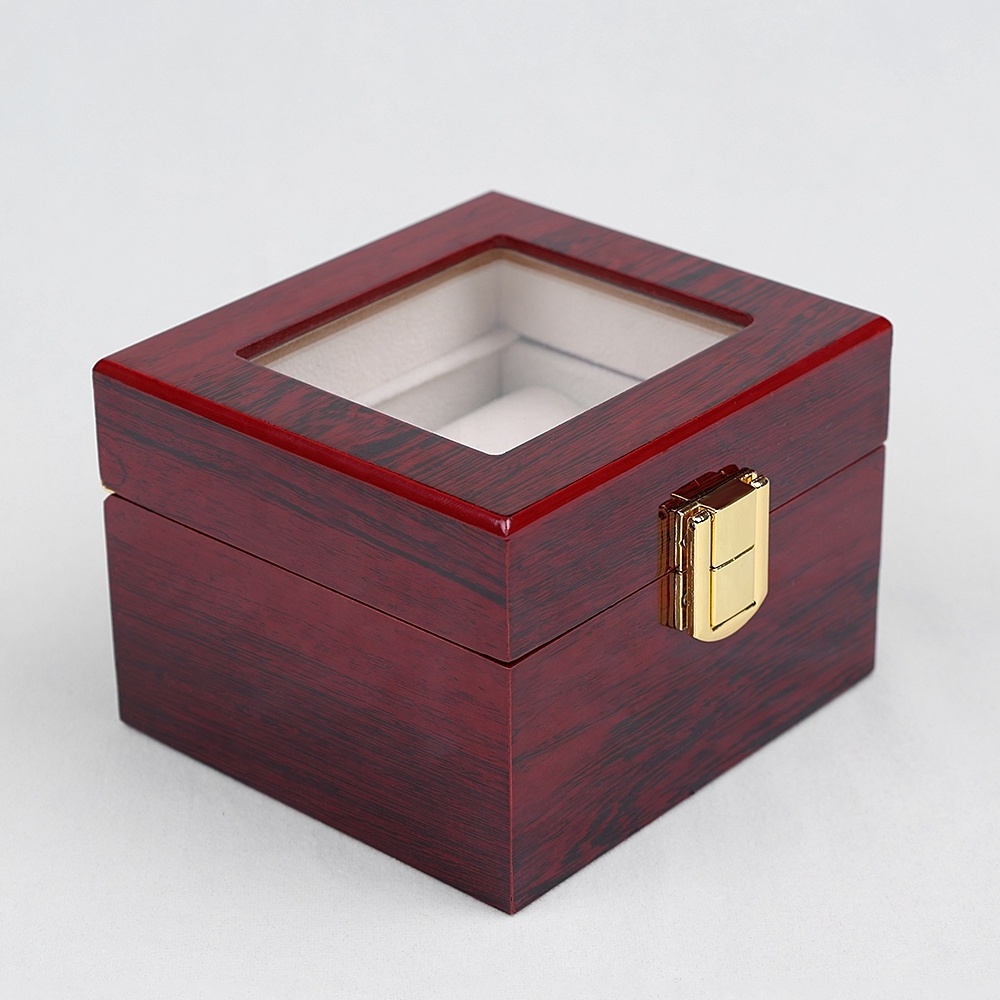 High-end Watch Storage Cases Wooden Two Slot  Watch Box Luxury Watch Packaging With Gold Lock