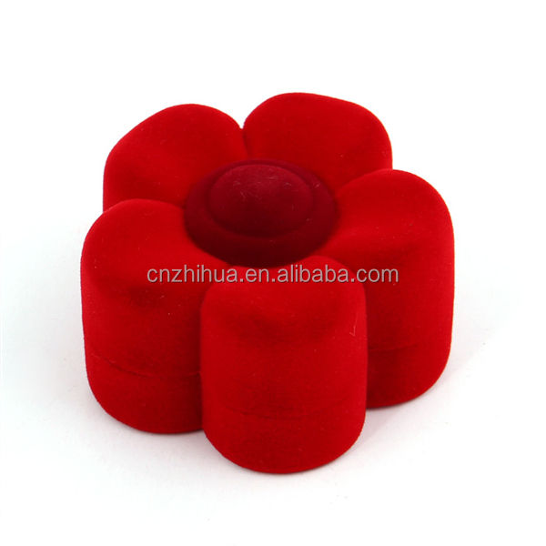 Wholesale Cheap Price Invitation Flower Packaging Jewelry Velvet Flower Box