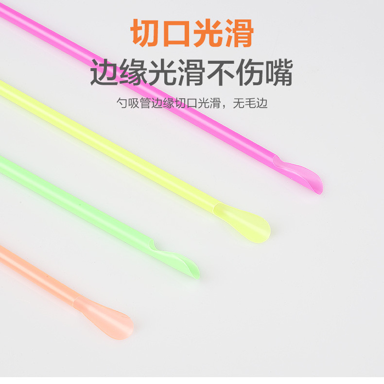 BPA free drinking straw ice cream spoon reusable plastic straw spoon