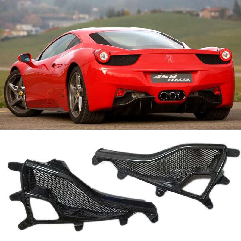 Real Carbon Fiber Rear Bumper Lamp Tail lights Cover Bodykit Accessories fit For Ferrari F458 2011-2016