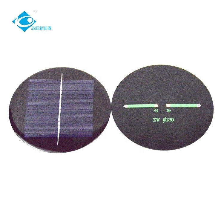 ZW-Dia120-6V Customized Epoxy Solar Panel 1W  Circular Solar Power Panel 6V Lightweight Solar Panel Charger