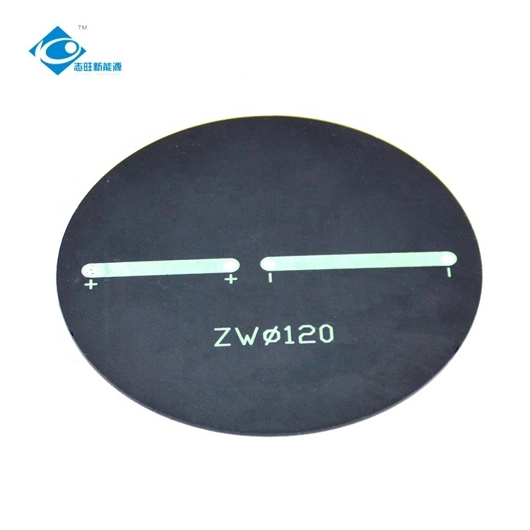 ZW-Dia120-6V Customized Epoxy Solar Panel 1W  Circular Solar Power Panel 6V Lightweight Solar Panel Charger