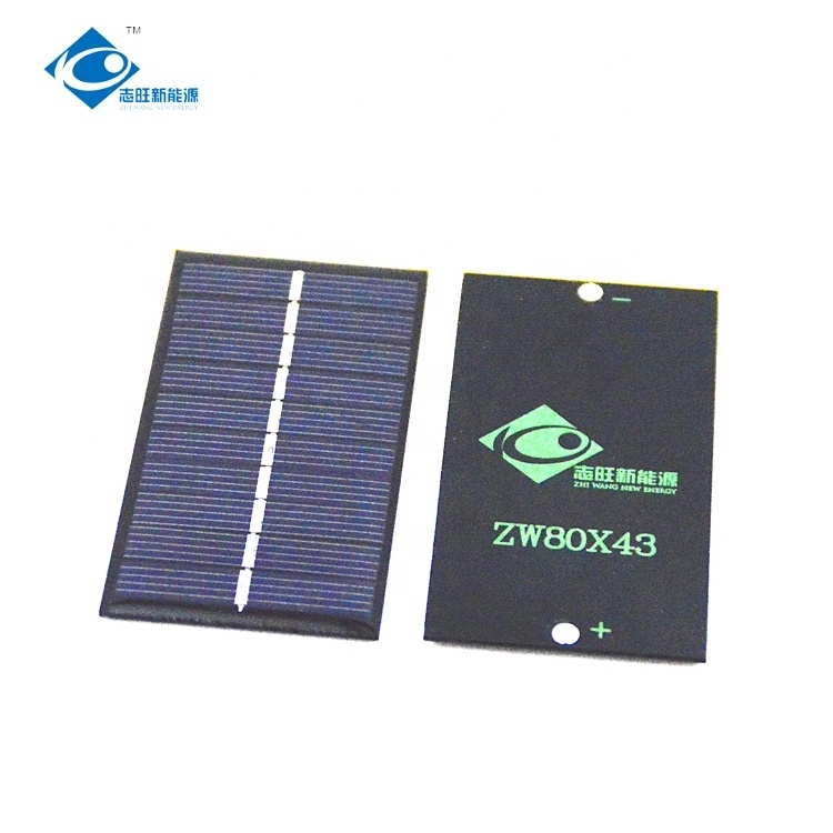 0.5W Lightweight Silicon Mono Solar Panel ZW-8043 Portable Solar Laptop Charger 5V DIY Epoxy Solar Panel