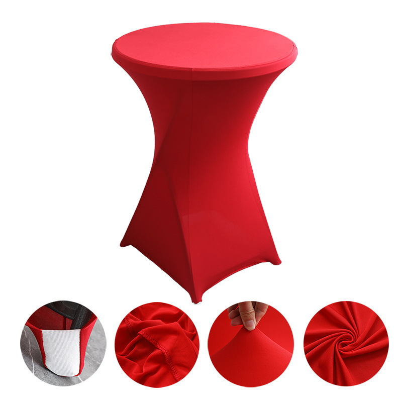 factory direct high quality foldable cocktail table bar table bistro table with stretch cover