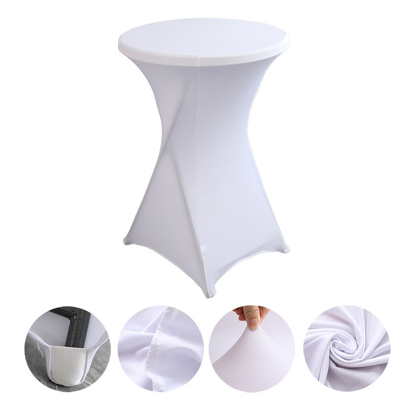 factory direct high quality foldable cocktail table bar table bistro table with stretch cover