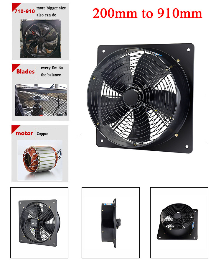 YWF-f300 commercial kitchen extractor fan external rotor axial fan 600 cfm exhaust fan