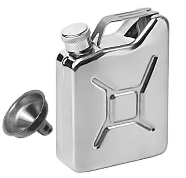 5oz Stainless Steel Jerry Can Hip Flask Oil Drum Whiskey Flask With Funnel Set