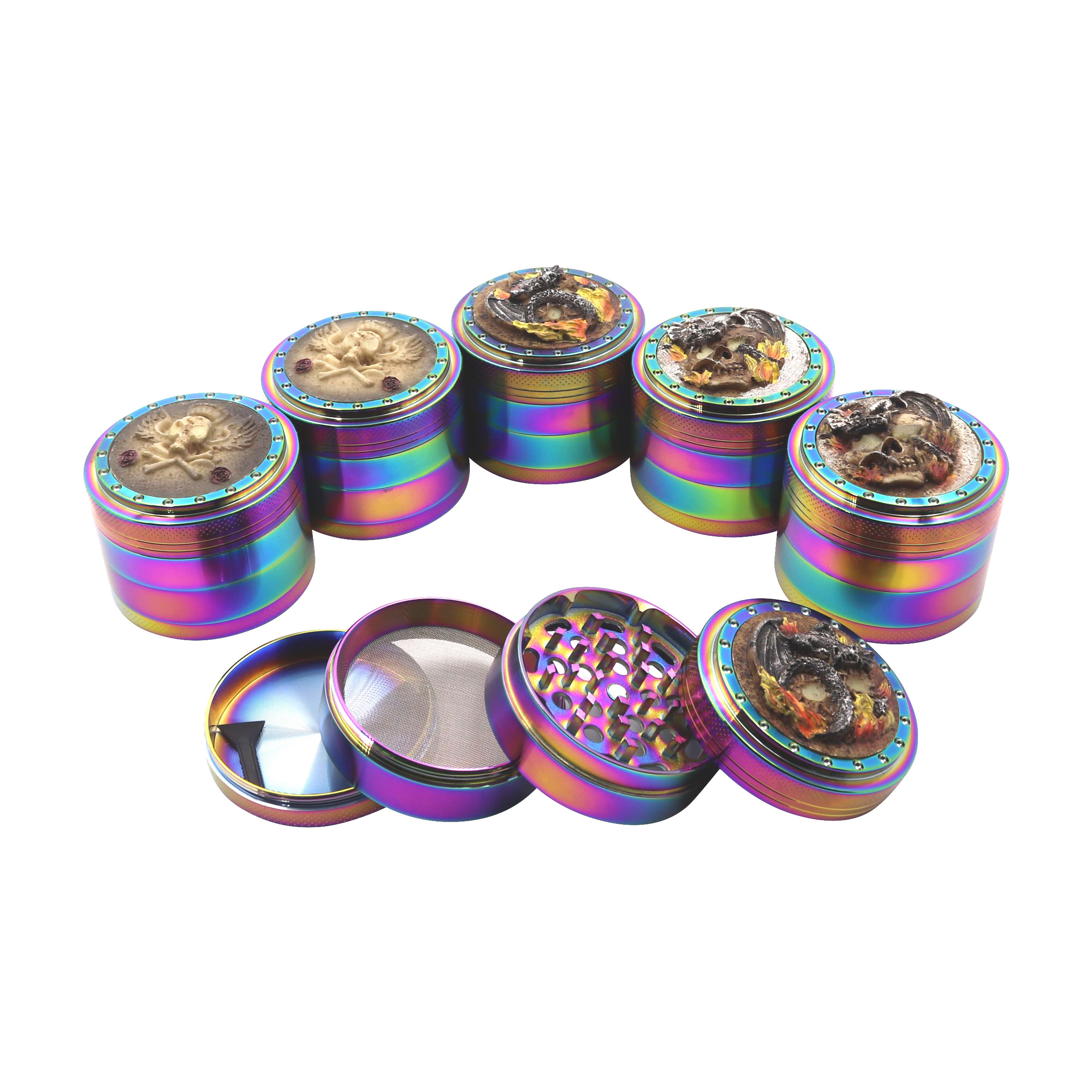 OEM/ODM Custom Logo 4 Layer 40Mm 50Mm 55Mm 63Mm Zinc Alloy Metal Spice Hemp Herb Grinder