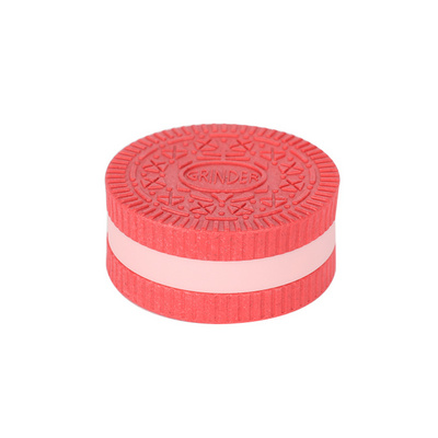 Factory Wholesale Biodegradable 50mm 2inches 2 Layers Oreo Cookies Tobacco Grinder Cheap Plastic Manuel Herb Grinders