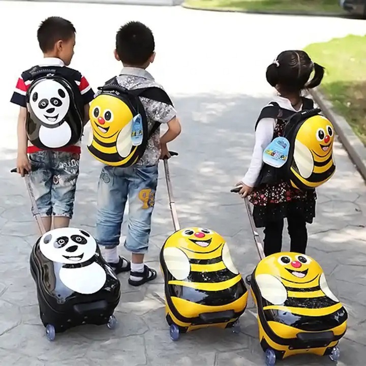 Hard Cute Animal Printing Travel Bag Kids Luggage Spinner Luggage Suitcase Children's Trolley Case Children Luggage Backpack