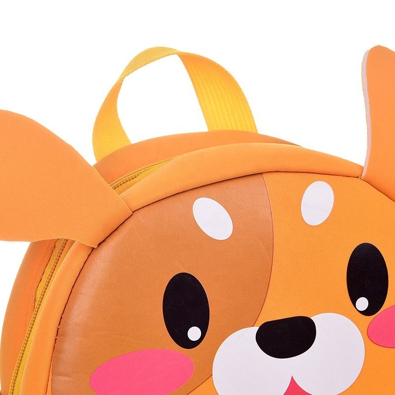 zoo animal orange dog custom new cartoon cute kids backpack for girls boys