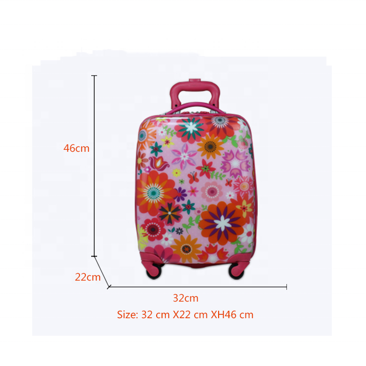 OEM 16 inch CAPPE rectangle fashion kid vintage cabin 4 wheels travel trolley luggage with removable wheels for kids