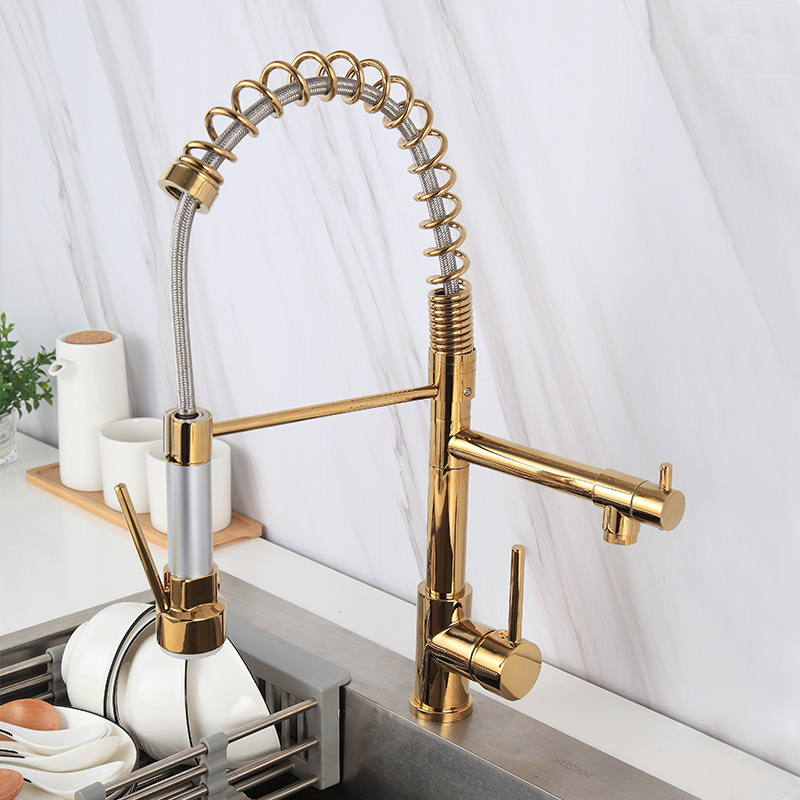 2021 kitchen faucet gold stainless steel 304 water tap modern kichen kitchen taps brass pull down kitchen mixer sink faucets