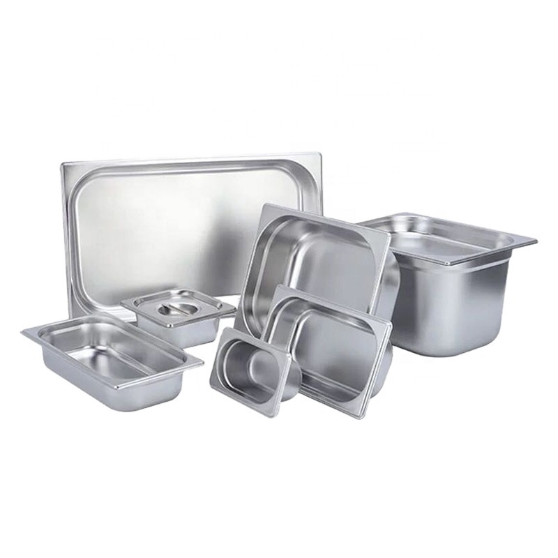 Ice Cream Gn Pan 1/6 1/9 Restaurant Hotel Stainless Steel Gastronom Catering Food Warmer Buffet Steam Table Pan Container & Lid