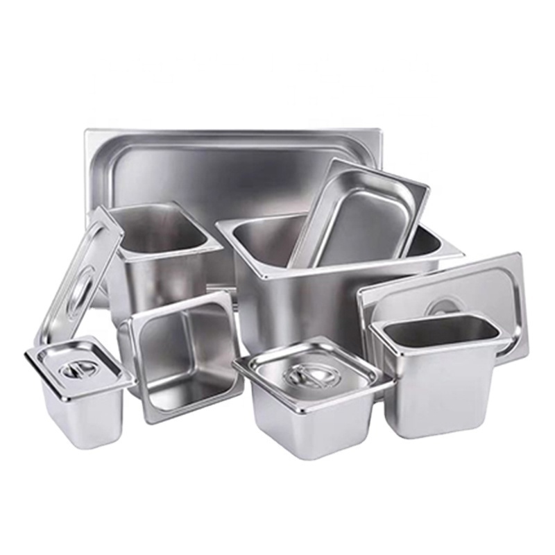 Ice Cream Gn Pan 1/6 1/9 Restaurant Hotel Stainless Steel Gastronom Catering Food Warmer Buffet Steam Table Pan Container & Lid