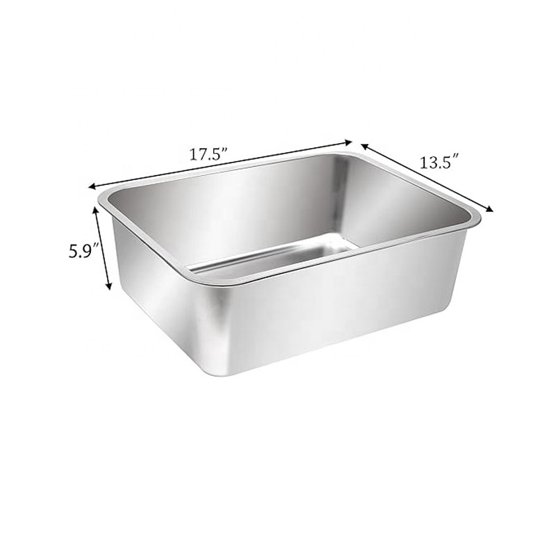 Zhongte Factory Wholesale Cat Clean Up Products Sand Box Large Pet Stainless Steel Cat Toilet Box Cat Litter Box