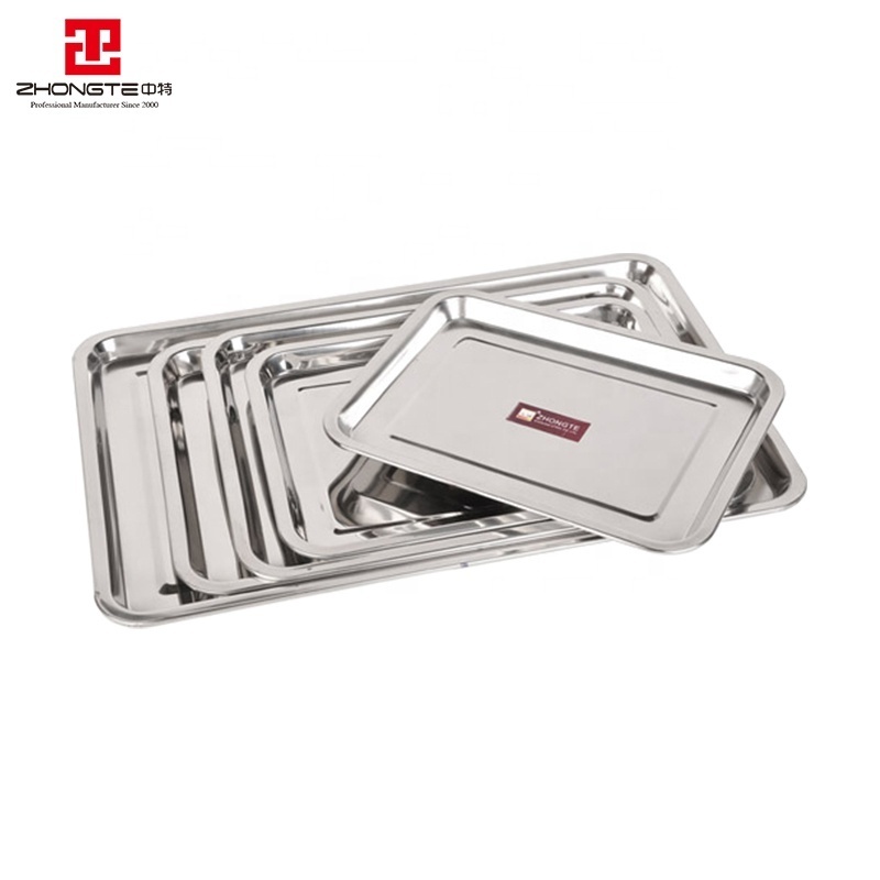 stainless steel metal serving tray