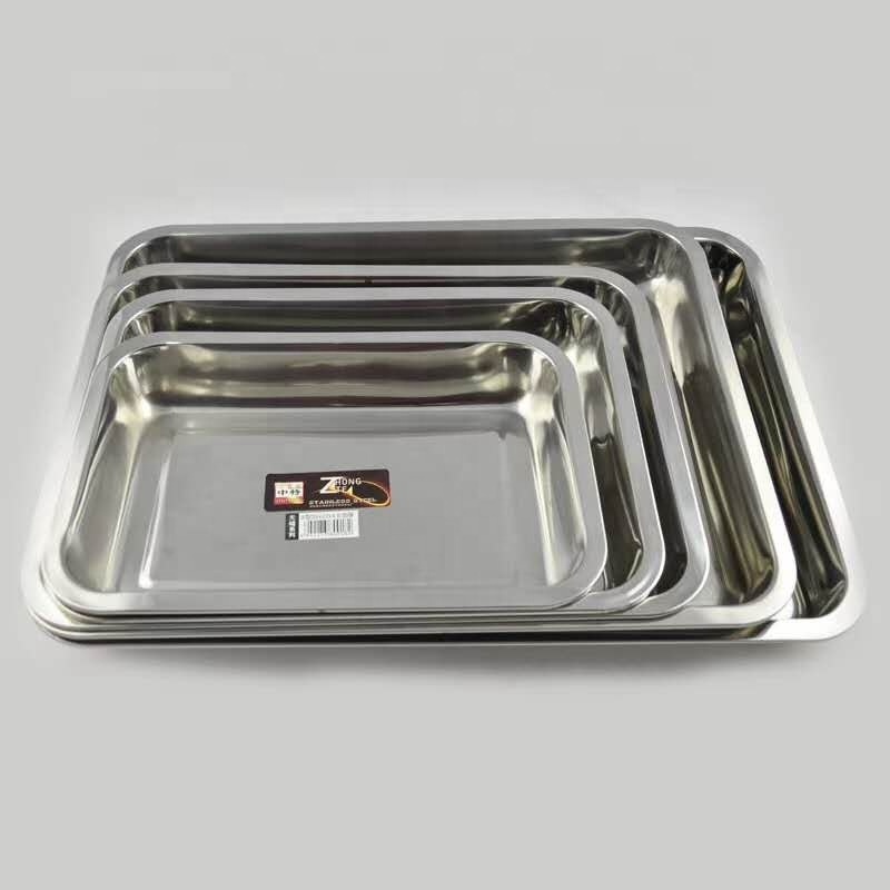 stainless steel metal serving tray