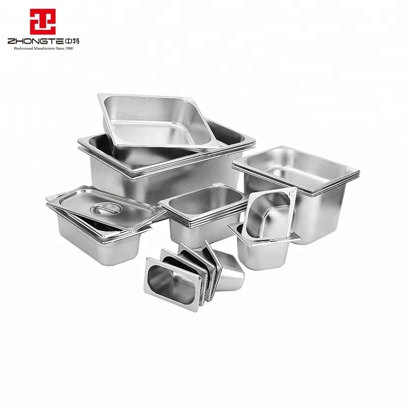 zhongte Stainless Steel Gastronom GN Pan Buffet Trays for food service equipments