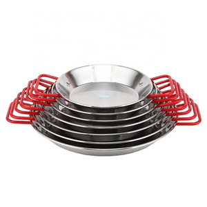 zhongte High quality factory price stainless steel cooking pot seafood paella pan with two handle