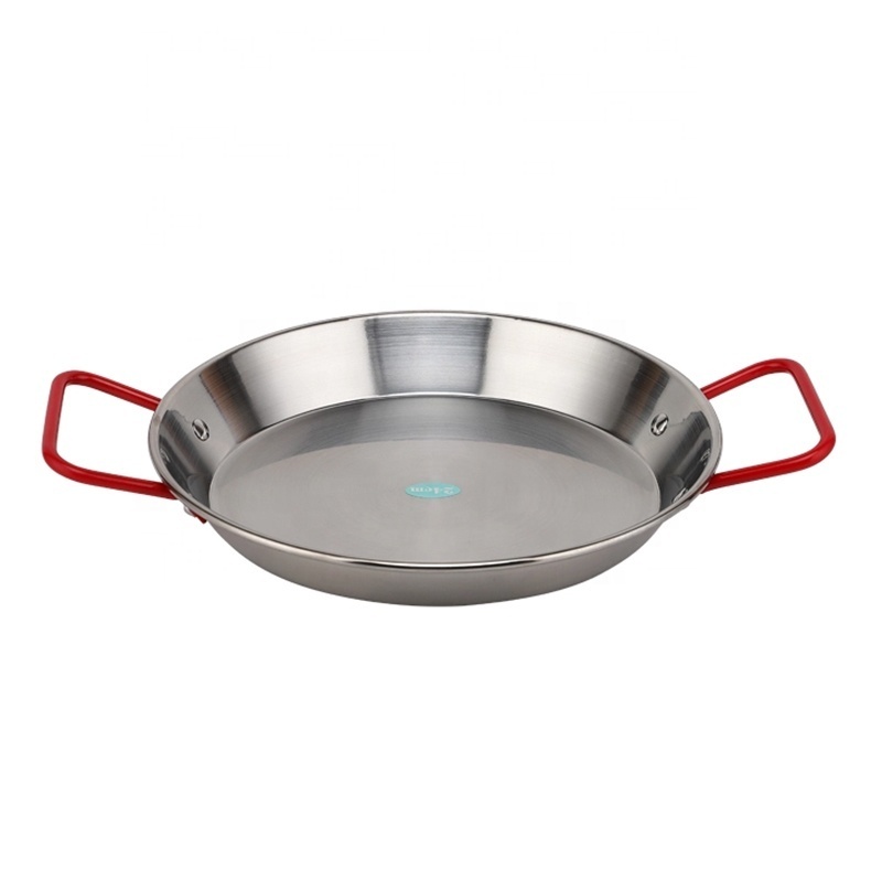 zhongte High quality factory price stainless steel cooking pot seafood paella pan with two handle