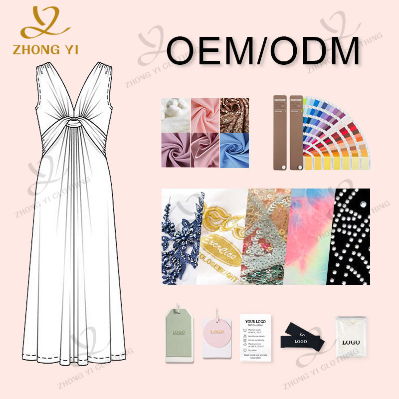 Clothing Manufacturers Custom Long Cotton Linen Chiffon Fabric Print Ditsy Floral Design Waist Hollowing Women Casual Maxi Dress