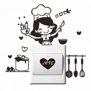 Kitchen Light Switch Sticker Cute Cook Vinyl Wall Decal Home Decor