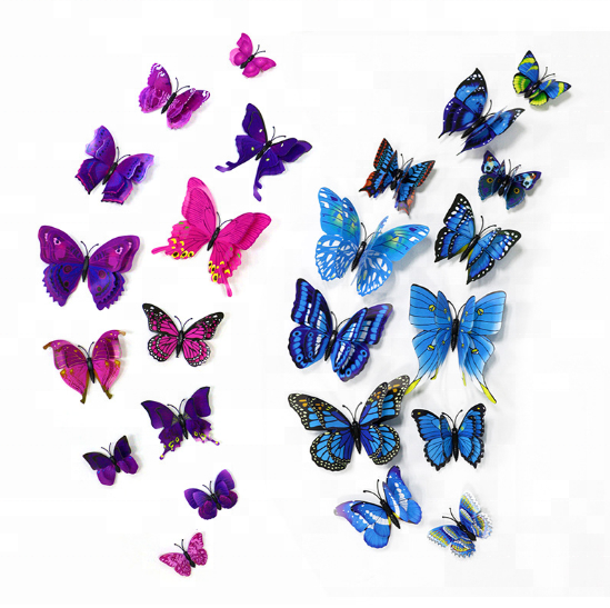 multi style types butterflies children kids game play sticker 3d wall sticker