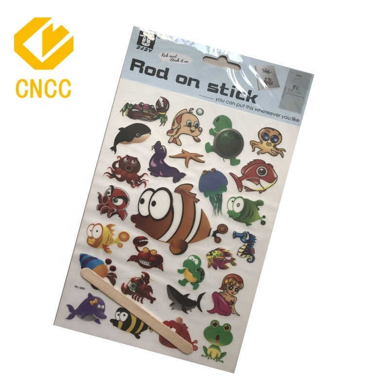 High Quality Custom Dry Peel Off Scrapbook Stickers With Sticks Rub On Scratch Transfer PVC Stickers For Kids