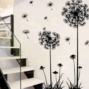 hot black dandelion sitting room bedroom wall stickers household adornment wall decal