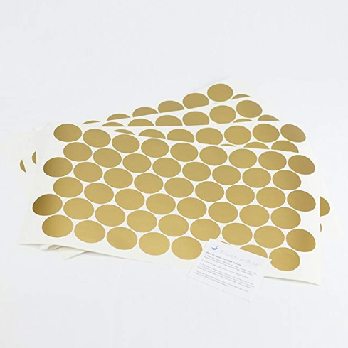 Sticker Gold Wall Decal Dots Metallic Vinyl Polka Dot Decor - Round Circle Art Gli