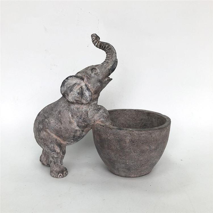 Flower Pot Planter Garden Outdoor Crafts Plant Pot Wholesale Resin Elephant Rhinoceros Hippo Animal Home Decoration Contemporary