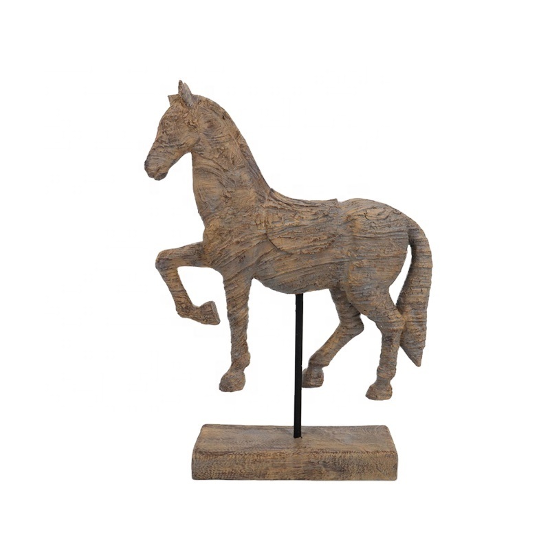 Crafts Animal Scupture Tabletop Wood Horse Statue Home Decoration SCULPTURE Antique Resin Modern European Deer Europe 7-15 Days