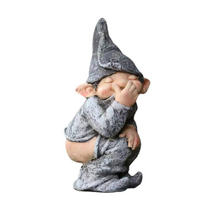 popular DIY resin crafts outdoor garden fairy rude shit gnome Miniature Dwarf Figurines