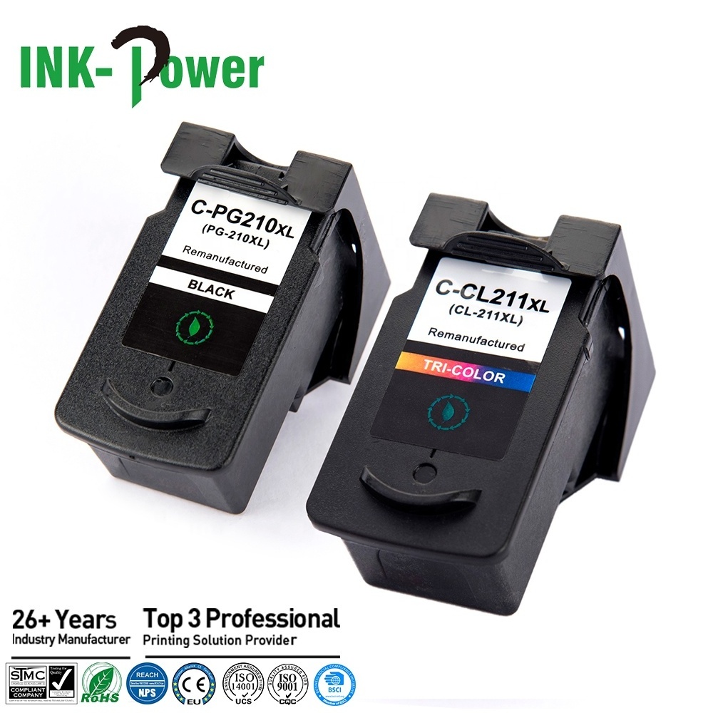 PG 210 PG-210 PG210 PG-210XL CL 211 CL-211 CL211 CL-211XL Color Remanufactured Ink Cartridge for Canon 480 Cartucho Printer