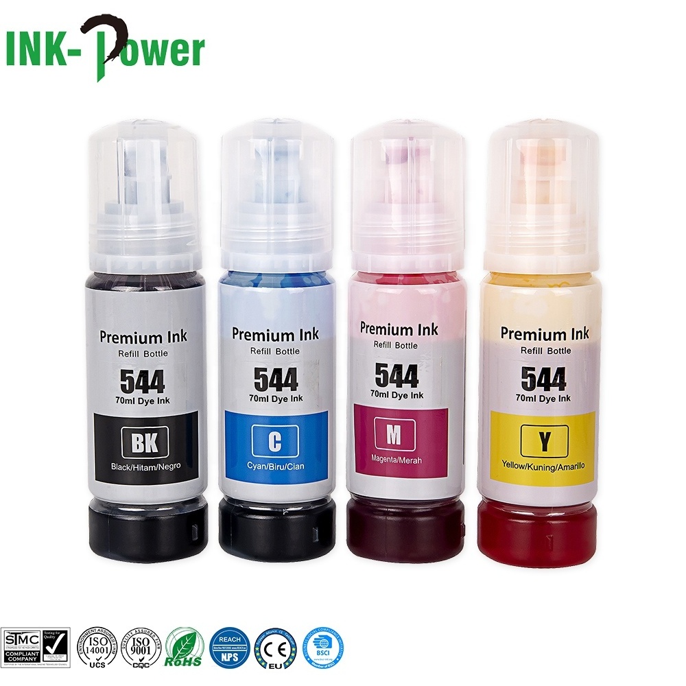 INK-POWER 544 T544 Premium Color Compatible Inkjet Tinta Bottle Refill Encre Eco Ink for Epson Ecotank L3110 L3150 Printer