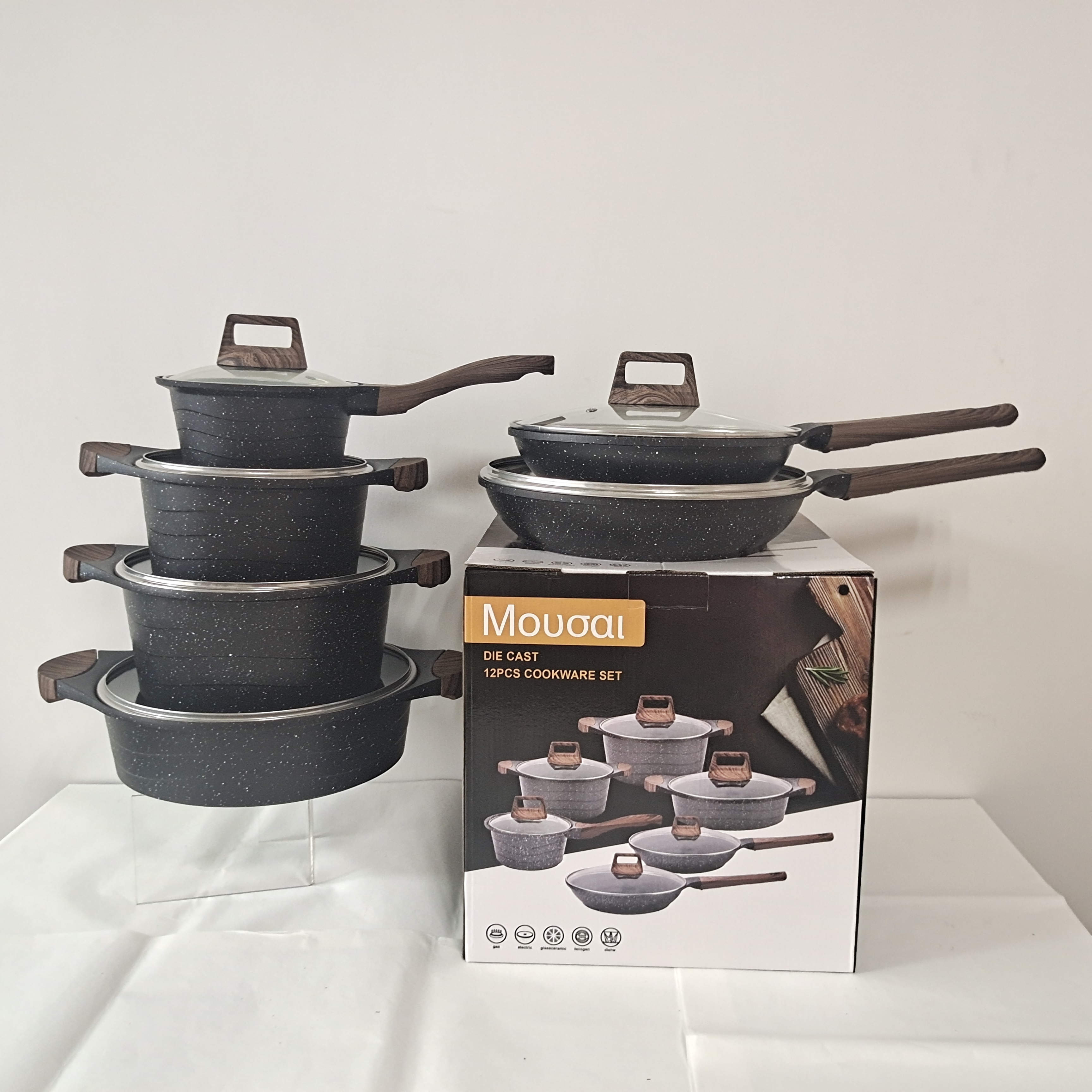 Wholesale Kitchen Cookware Set Twill Pattern Iron Cast Home Use Le Crueset Cookware Sets