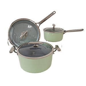 Kitchen Supplier All Stovetop Single Handle Mini Cooking Pot Nonstick Ceramic Saucepan